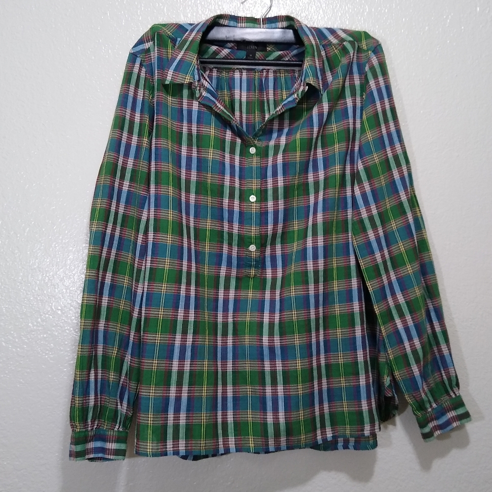 J.Crew women's plaid top size 10